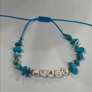 Turquoise Chip Stone PEACE Bracelet